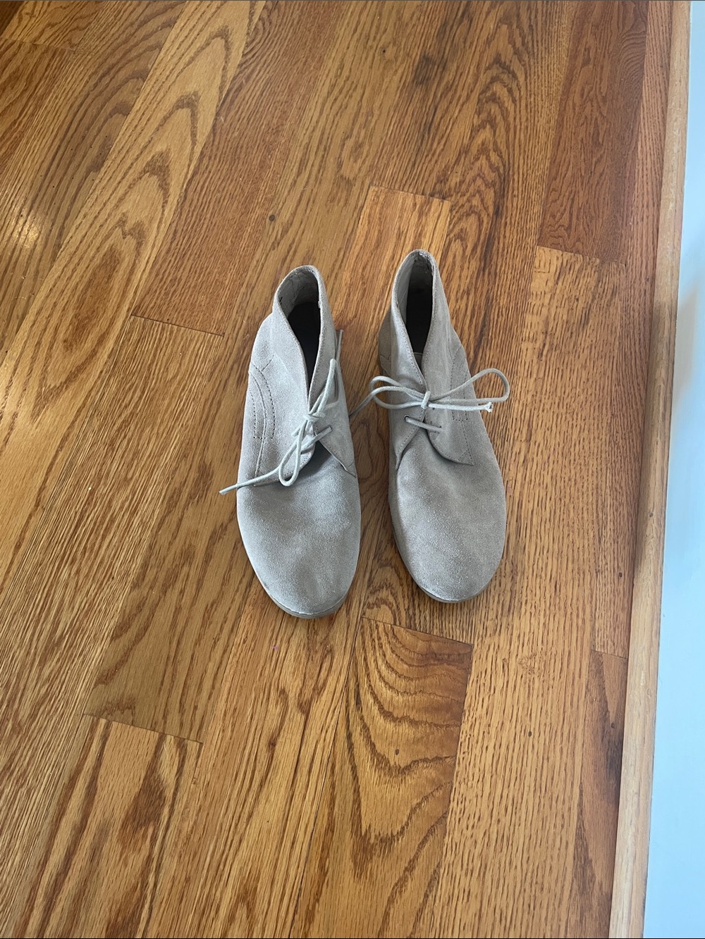 Franco Sarto Beige Suede Ankle Booties